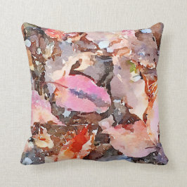 Coussin d'aquarelle de feuille de chute