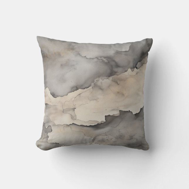 Coussin d'aquarelle de nuage neutre (Recto)