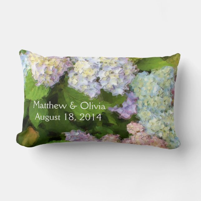 Coussin d'aquarelle d'hortensias (Recto)