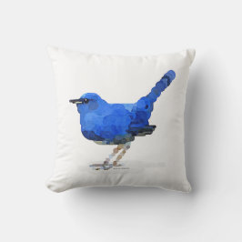 Coussin d'aquarelle d'oiseau bleu
