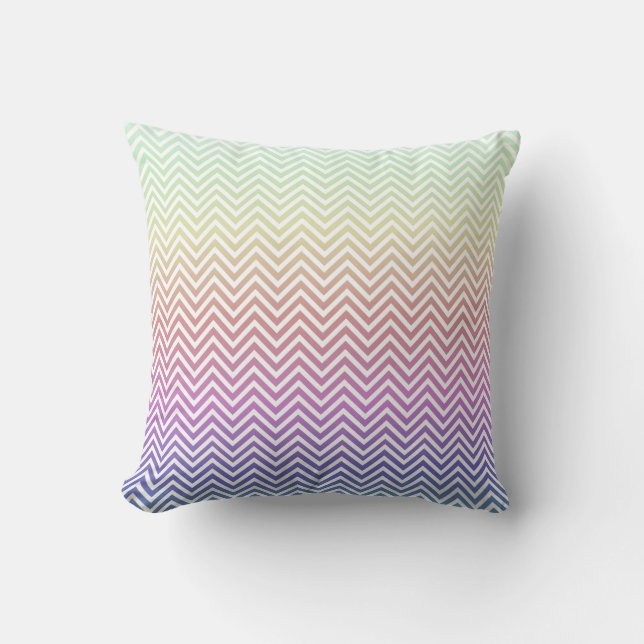 Coussin d'arc-en-ciel de Chevron (Recto)