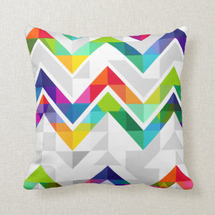 coussin d'arc-en-ciel de chevron