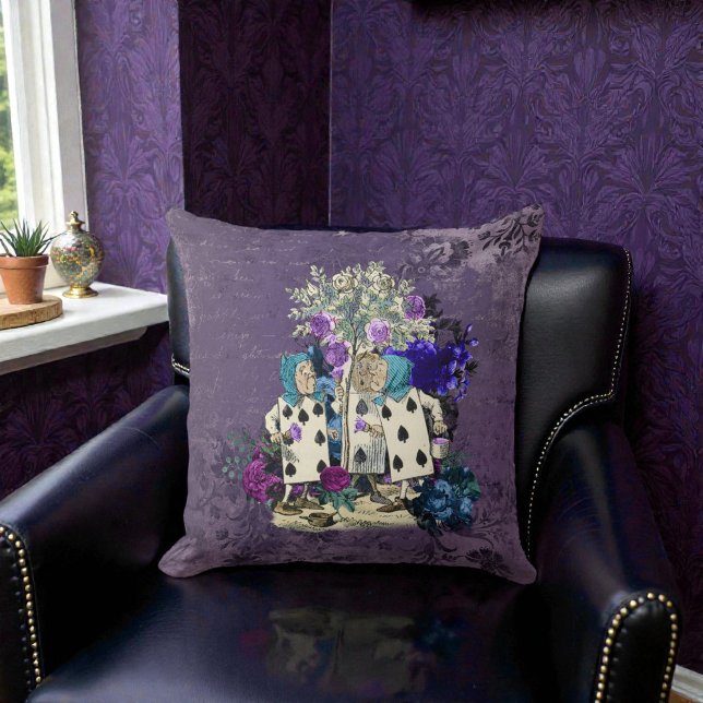 Coussin Dark Alice Chenille Pourpre Profond Rustique (Créateur téléchargé)