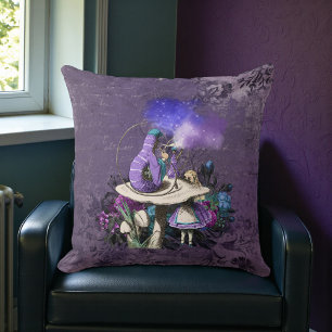 Coussin Dark Alice Chenille Rustique Violet Foncé