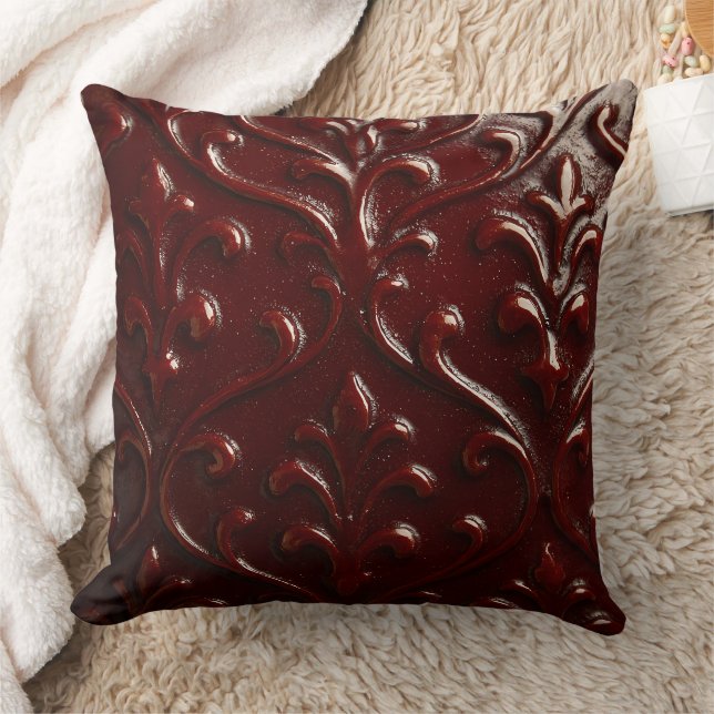 Coussin  Dark brown embossed leather texture  (Couverture)