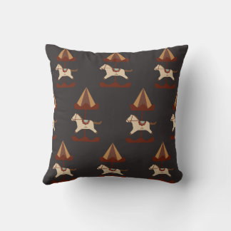 Coussin Dark Carousel Horse Pattern Throw Pillow