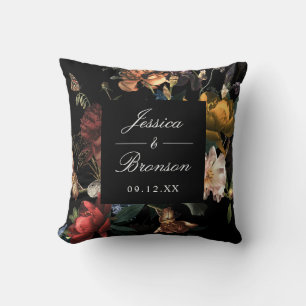 Coussin Dark Moody Romantic Floral Néerlandais Mariage