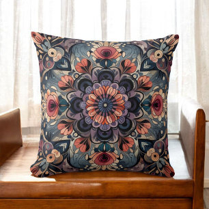 Coussin Dark Romance Boho Aquarelle Florale Printemps été