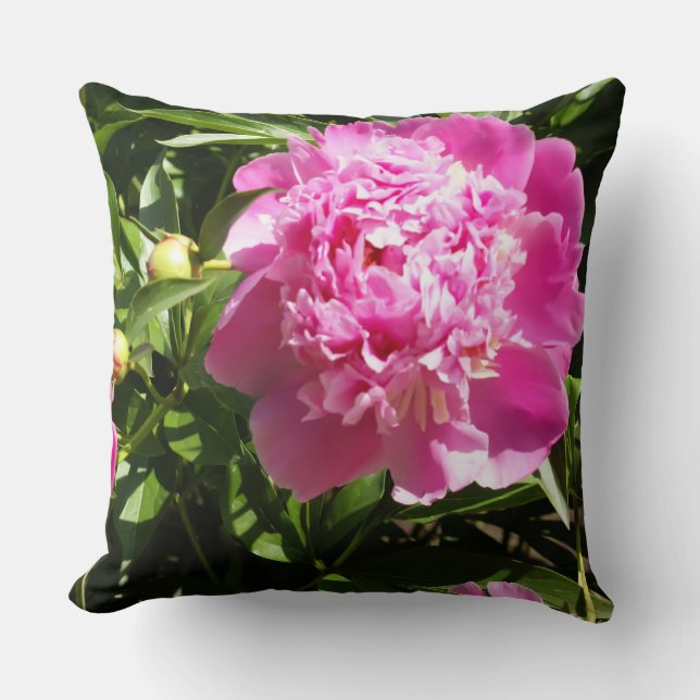 Coussin Dark rose peonies (Recto)