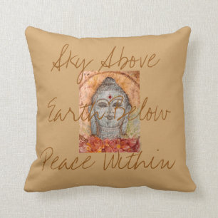 Coussin d'art d'aquarelle de Bouddha de paix de la