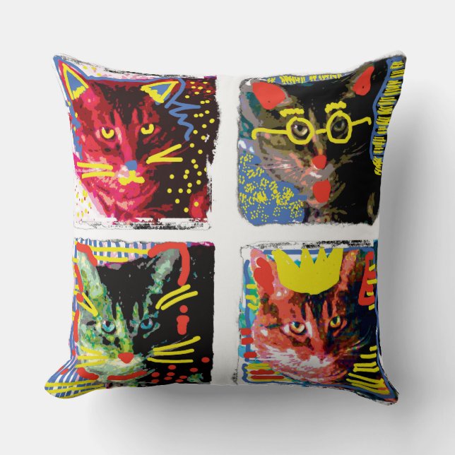 Coussin d'art de bruit de chat tigré (Recto)
