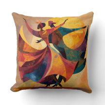 Coussin d'art de danse de couple africain