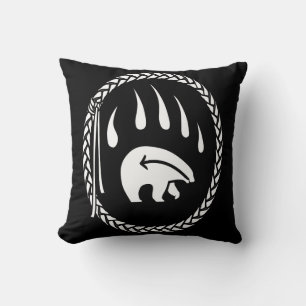 Coussin d'art de l'ours tribal Premières nations O