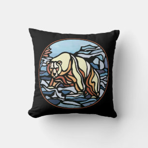 Coussin d'art de l'ours tribal Premières nations O