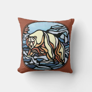Coussin d'art de l'ours tribal Premières nations O