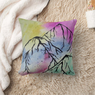Coussin d'art de montagne coloré