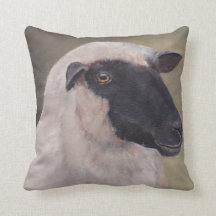 Coussin d'art de moutons de visage noir