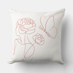 Coussin d'art en ligne floral moderne