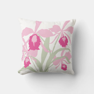 Coussin d'art graphique rose verdoyant