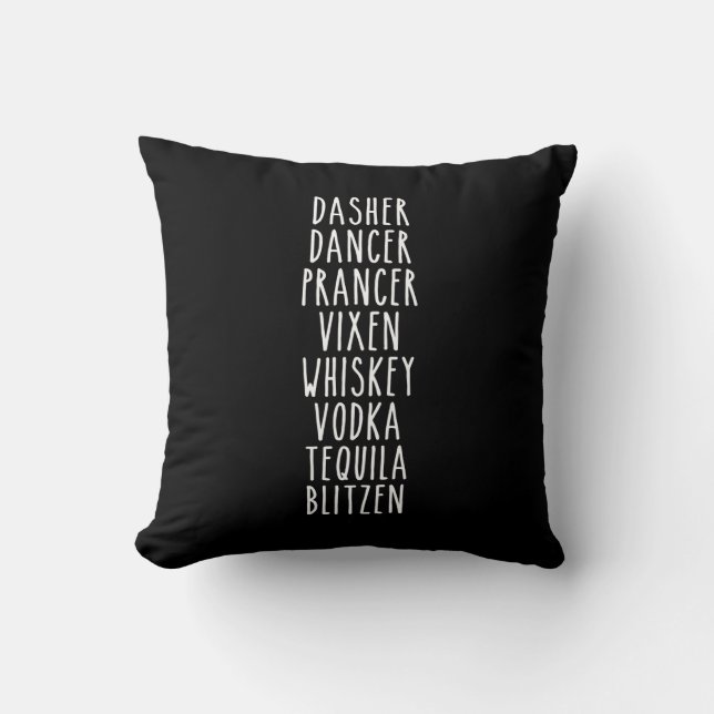 Coussin Dasher Dancer Prancer Vixen Whiskey Vodka (Recto)