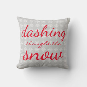Coussin Dashing pensait que le flocon de neige Noël gris
