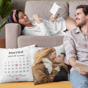 Coussin Date de mariage personnalisée sur calendrier
