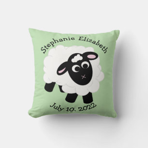 Coussin Date de naissance Cartoon mignon Mouton Jetez l'or