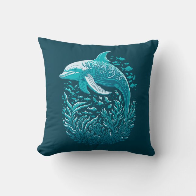 Coussin Dauphin de natation (Recto)