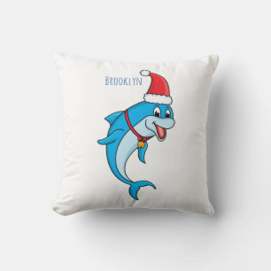 Coussin Dauphin mignon avec dessin animé du chapeau du Pèr