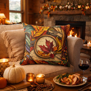Coussin d'automne feuille
