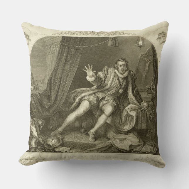 Coussin David Garrick (1717-79) comme Richard III, Loi V (Recto)