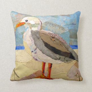Coussin DB - art de collage de mouette