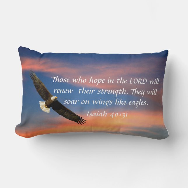 coussin de 40:31 d'Isaïe de vers de bible d'aigle (Recto)