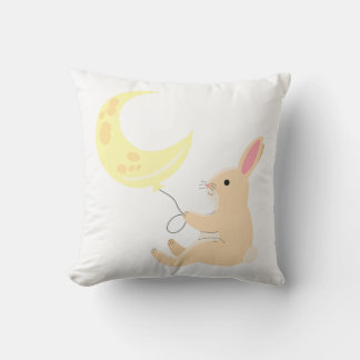 Coussin de ballon lapin et lune