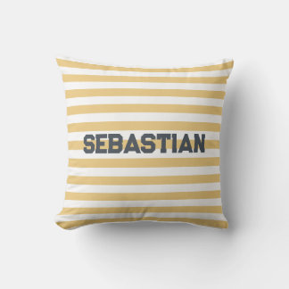 Coussin de bande de cabane jaune et blanc personna