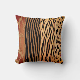 Coussin de bande Zèbre imprimé par un animal rusti
