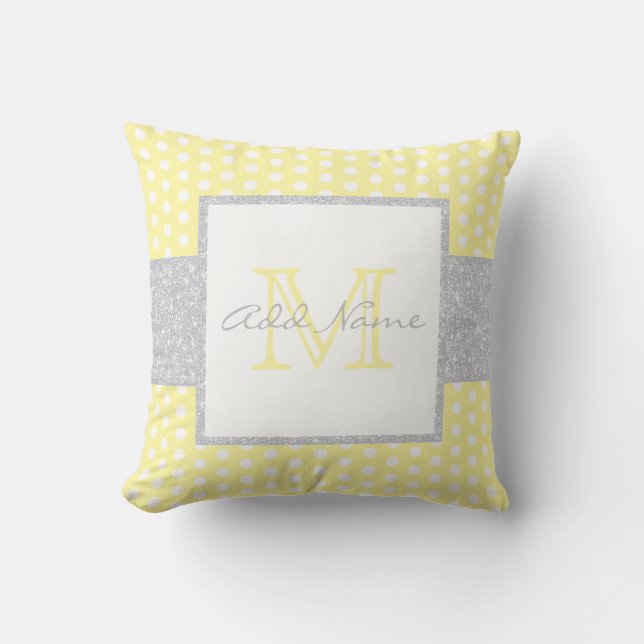 Coussin de bébé de point de polka de jaune de (Recto)