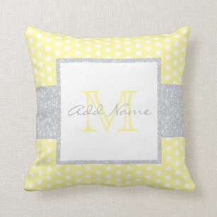 Coussin de bébé de point de polka de jaune de