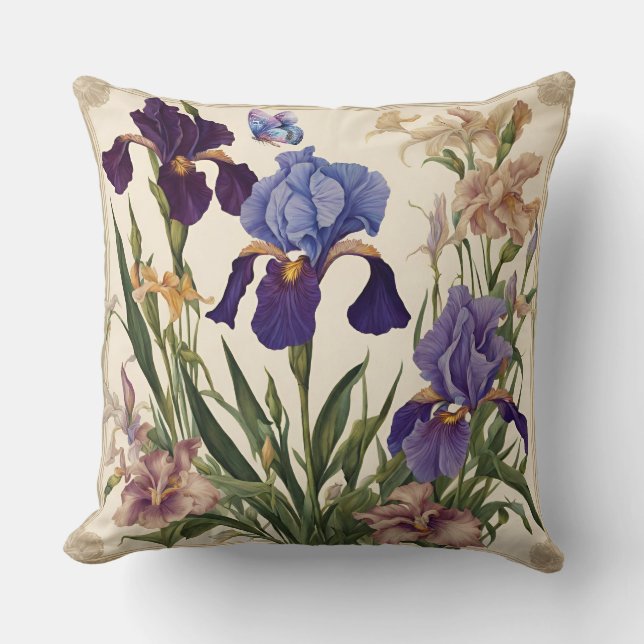 Coussin De Belles Fleurs Iris (Recto)