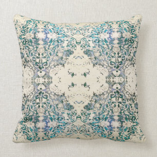Coussin de Bohème bleu de fantaisie fleuri de Boh