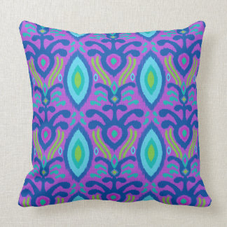Coussin de Bohème d'Ikat (turquoise pourpre)