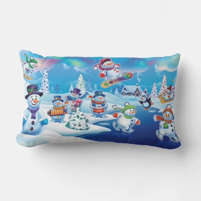 Coussin de bonhommes de neige du pays des (Recto)