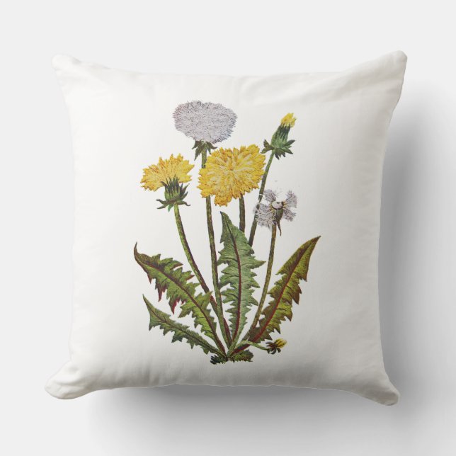 Coussin de broderie de Faux de pissenlit (Recto)