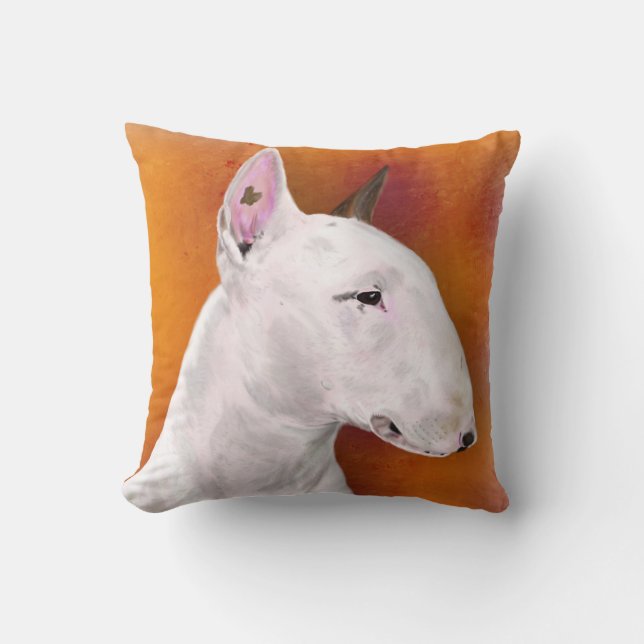 Coussin de bull-terrier sur l'arrière - plan (Recto)