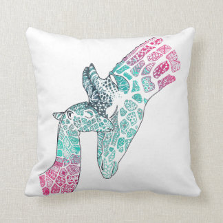 Coussin de cadeau du jour de mère - girafe et bébé