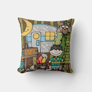 Coussin de camping customisé Black Haired Boy
