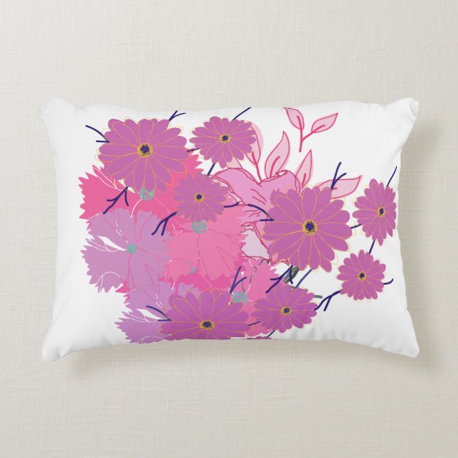  Coussin de canapé à fleurs roses (Devant)