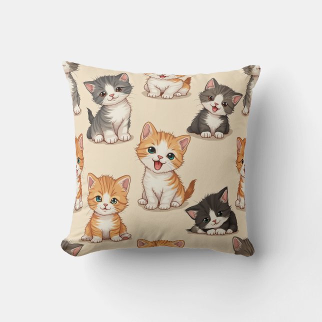 Coussin de caractère chat mignon (Recto)