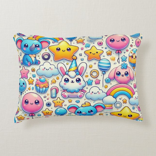 Coussin de caractères adorable (Devant)
