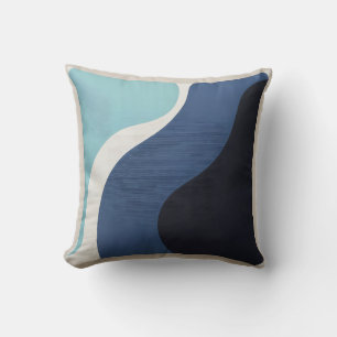 Coussin de Carré de dégradé bleu Abstrait